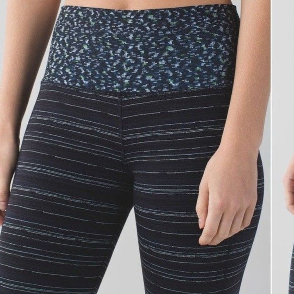Lululemon Skinny Groove Pant II (Roll Down) Cyber Stripe Size 4 Womens